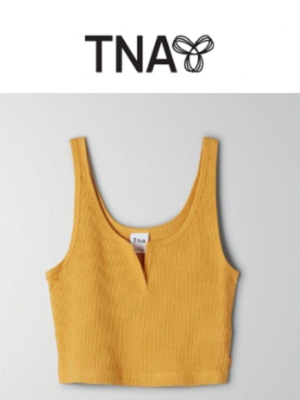 Tna Ribbed Tank Top in Yellow Size Medium
